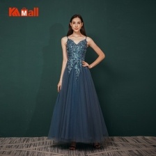 blue-gray dress, printing mesh fabric gown, floor length dress, cold shoulder evening Dress, suspender skirt
